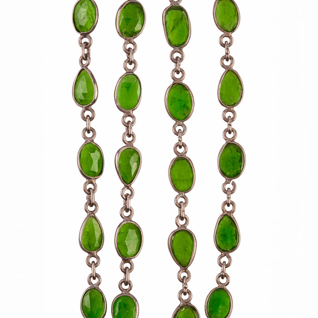 Diopside, Oxidized Silver Necklace - 3