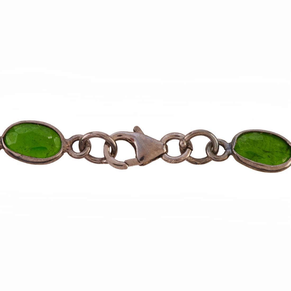 Diopside, Oxidized Silver Necklace - 4