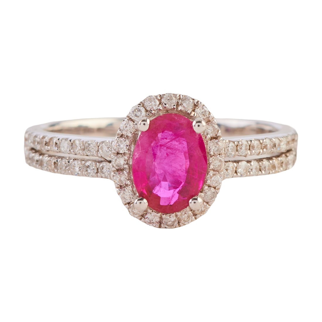 Ruby, Diamond, 14k White Gold Ring (1 of 4)