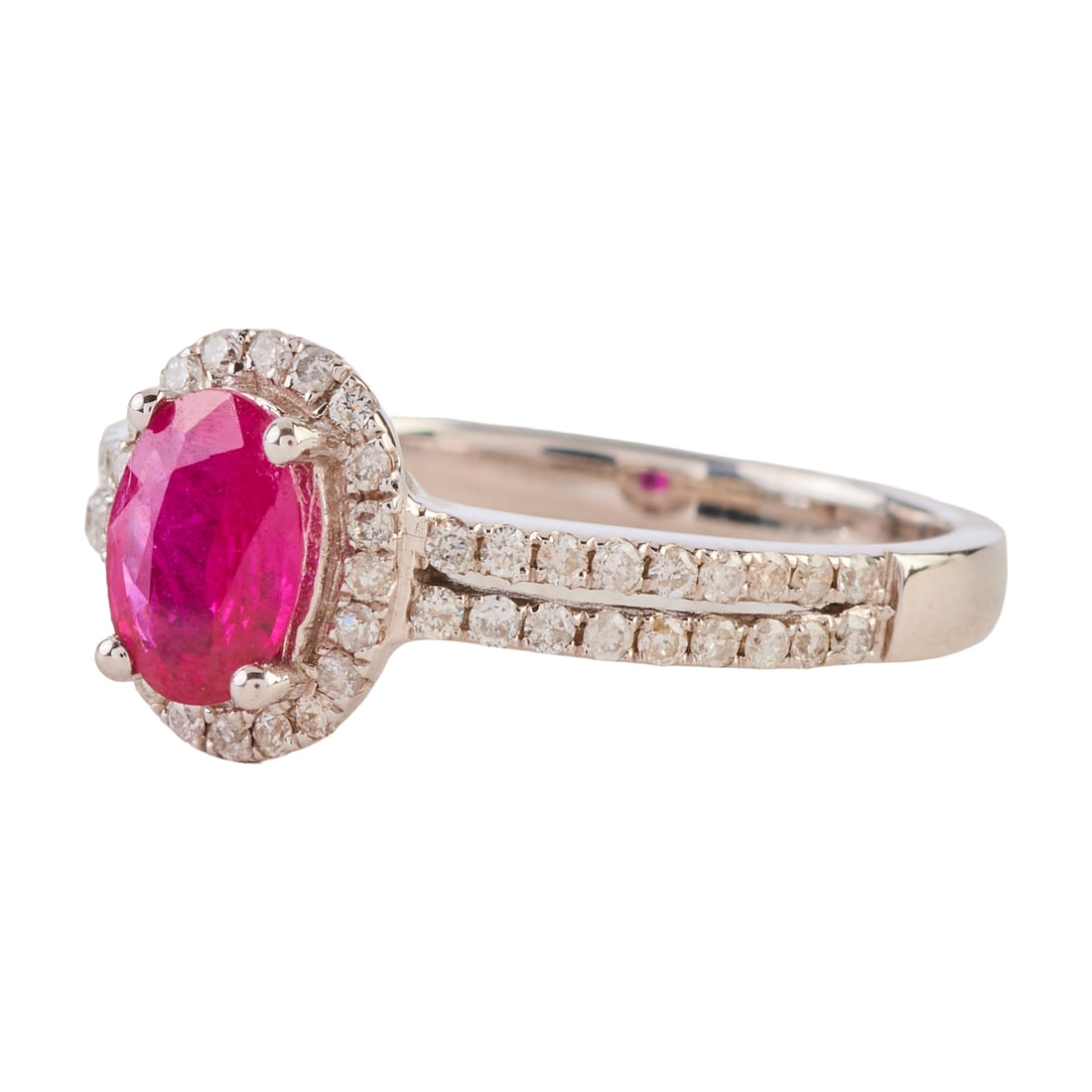 Ruby, Diamond, 14k White Gold Ring - 2