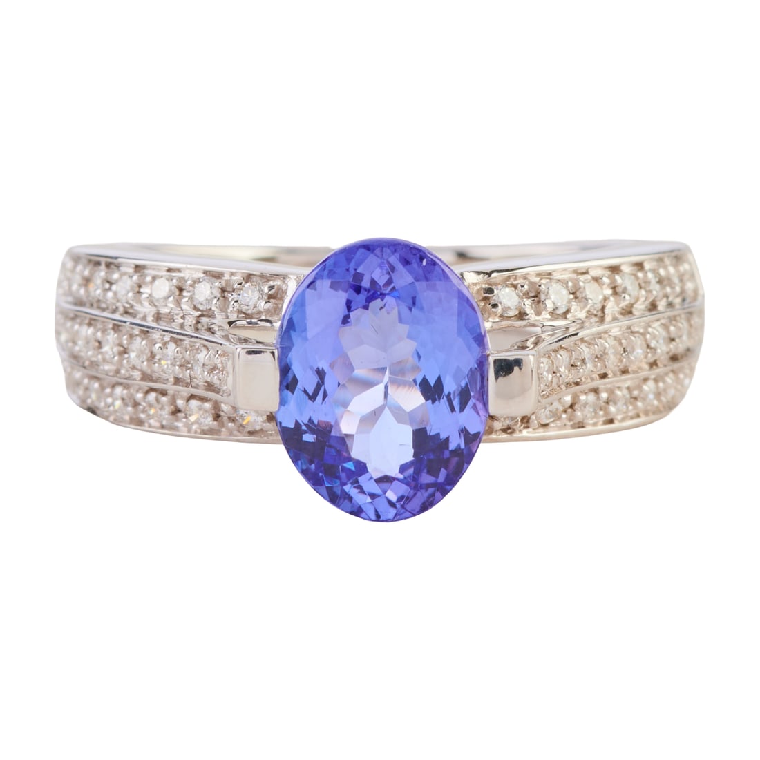 Tanzanite, Diamond, 14k White Gold Ring (1 of 4)