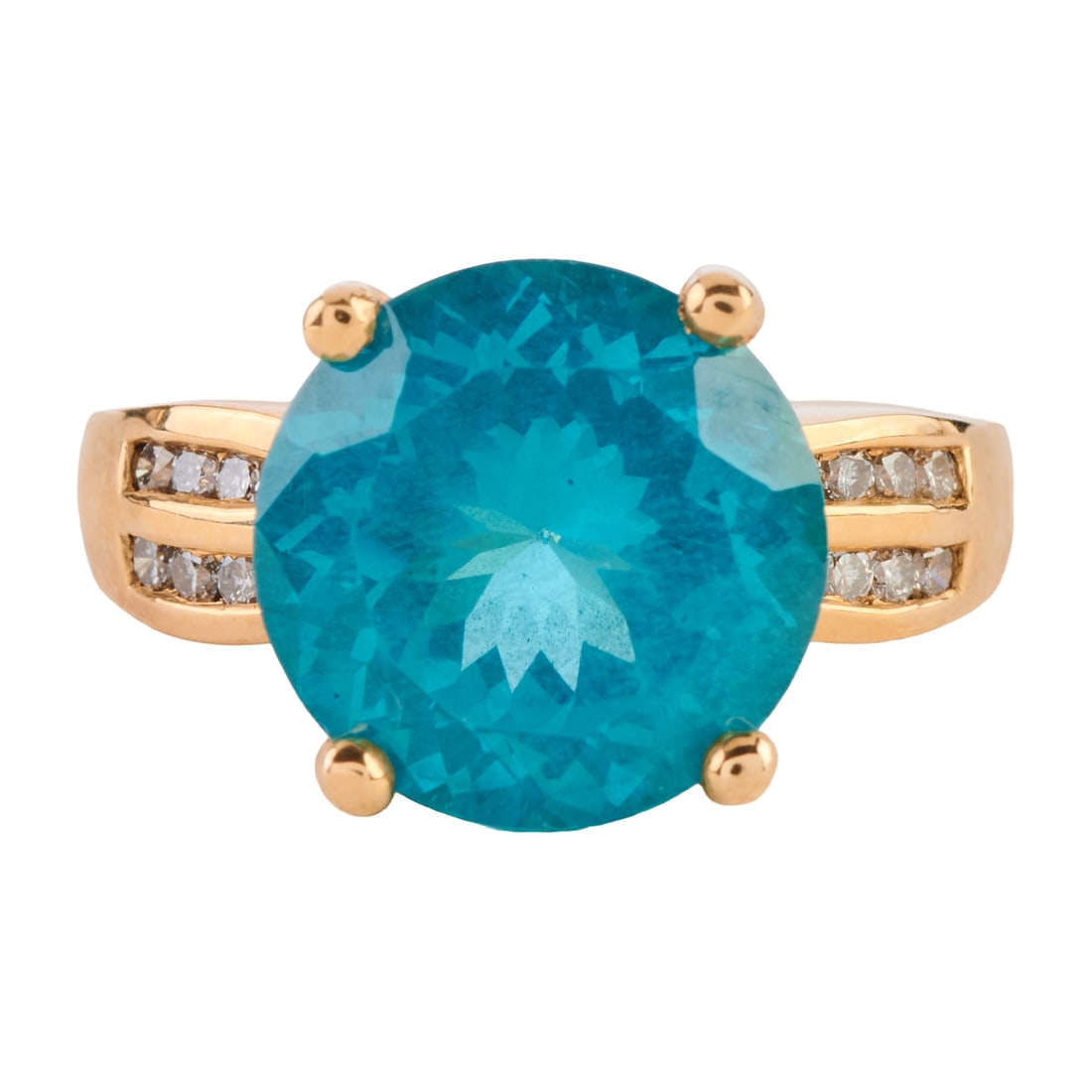 Apatite, Diamond, 14k Yellow Gold Ring (1 of 4)