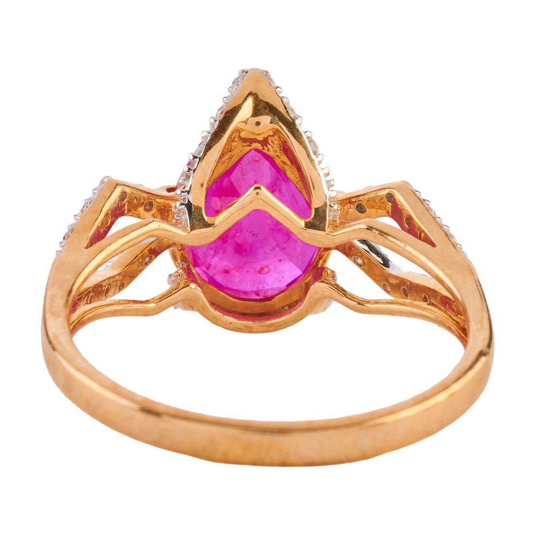 Treated Ruby, Diamond, 14k Yellow Gold Ring - 3