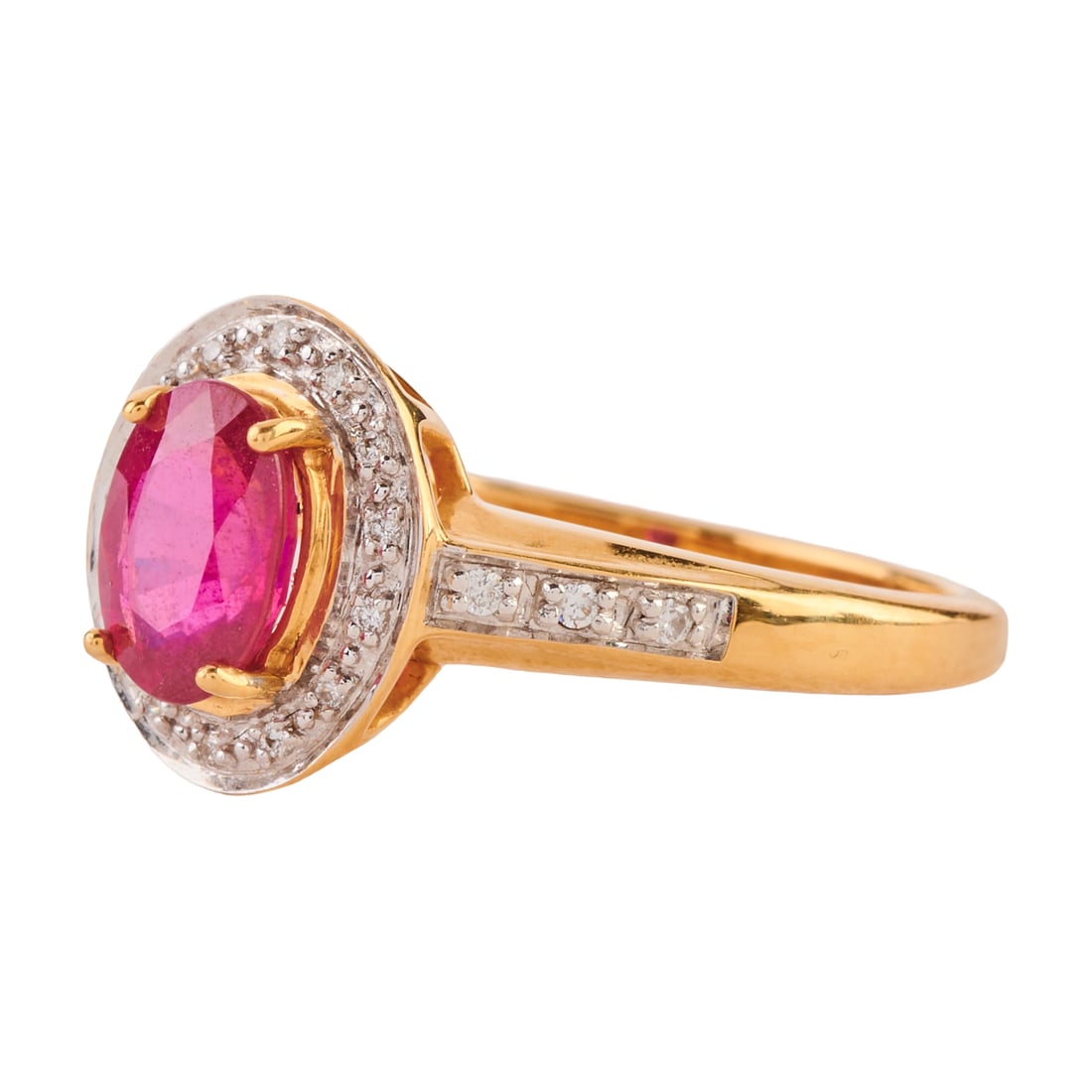 Ruby, Diamond, 18k Yellow Gold Ring - 2