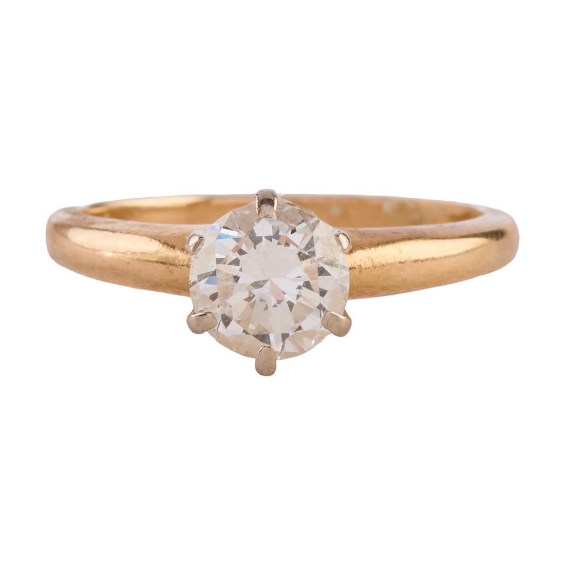 Diamond, 14k Yellow Gold Solitaire Ring (1 of 4)