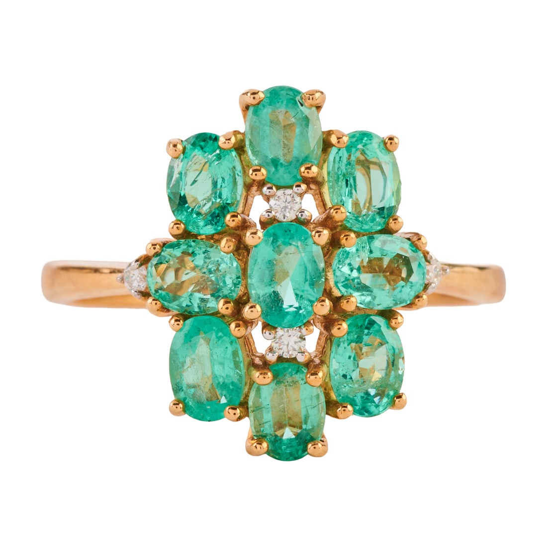 Emerald, Diamond, 14k Yellow Gold Ring (1 of 4)