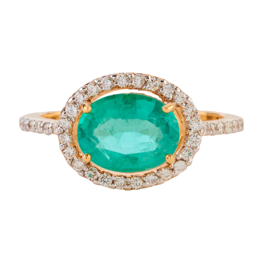 Emerald, Diamond, 18k Yellow Gold Ring (1 of 4)