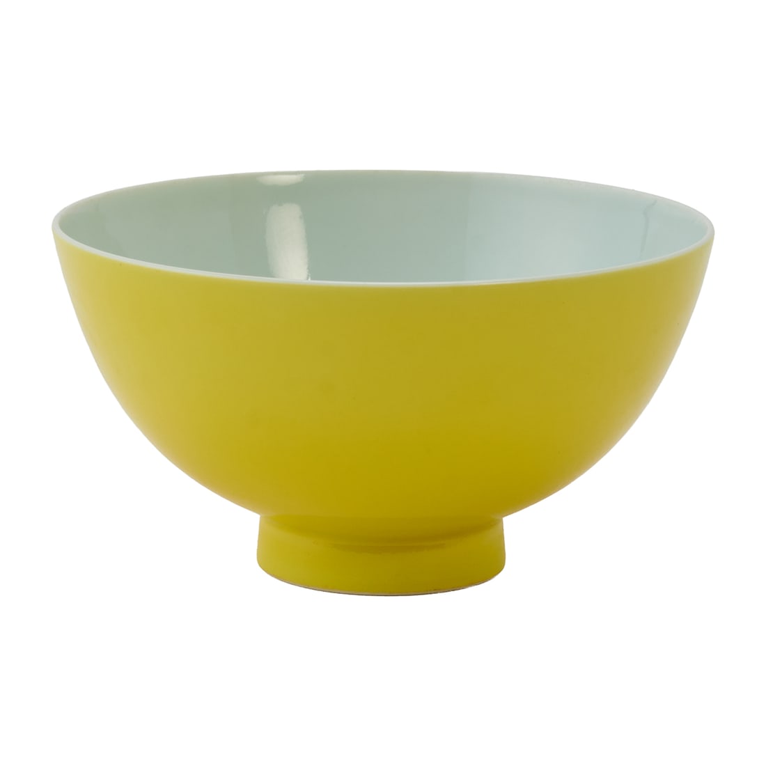 A Yellow-Glazed “Chicken-Heart?? Bowl, Republic Period: A Yellow-Glazed "Chicken-Heart" Bowl, Republic Period. {H 3 1/8 x Diameter 5 7/8 inches}.Provenance: Acquired from a distinguished;collector in Silicon Valley.