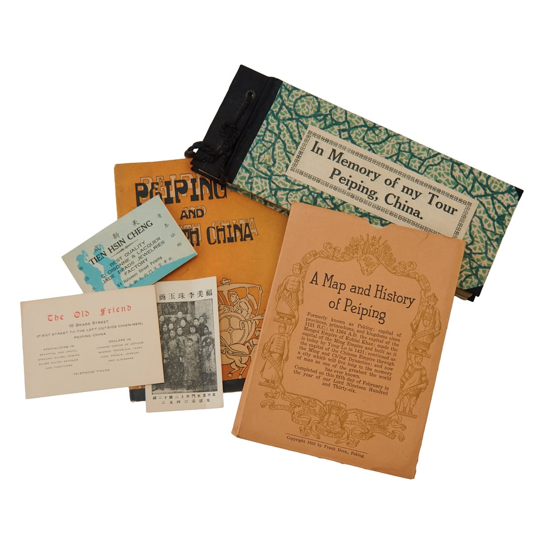 Group of Early Republic Chinese Publications: Group of early republic Chinese publications, including i)"Peiping and North China: Information and Illustrations of the Important Places to See" Lum, Peter, and illustrated by Lum, Bertha; distribute