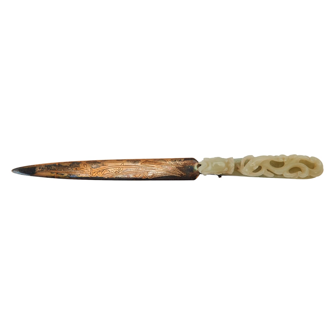 A Jade Belt Hook Mounted as a Sliver Letter Opener, Qing Dynasty (1 of 4)