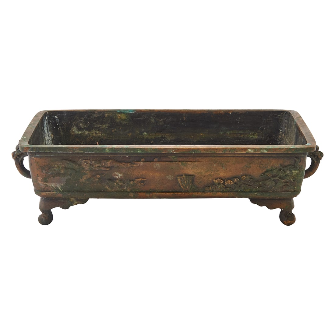 Japanese Rectangular Bronze Planter, Late 19th Century (1 of 5)