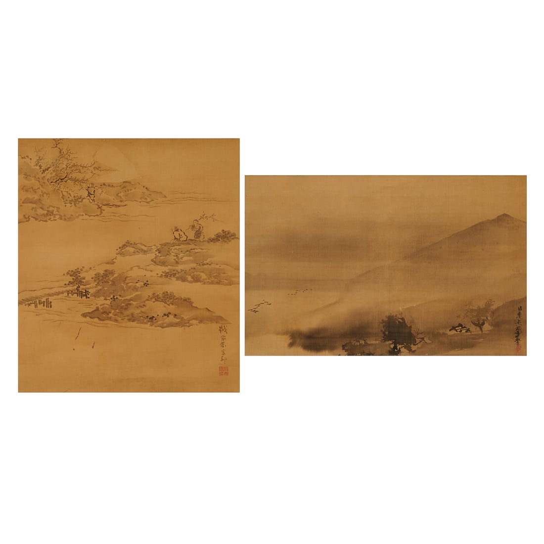 Kishi Ganku (1749-1839) Landscape Scroll Painting and another Japanese Painting (1 of 10)