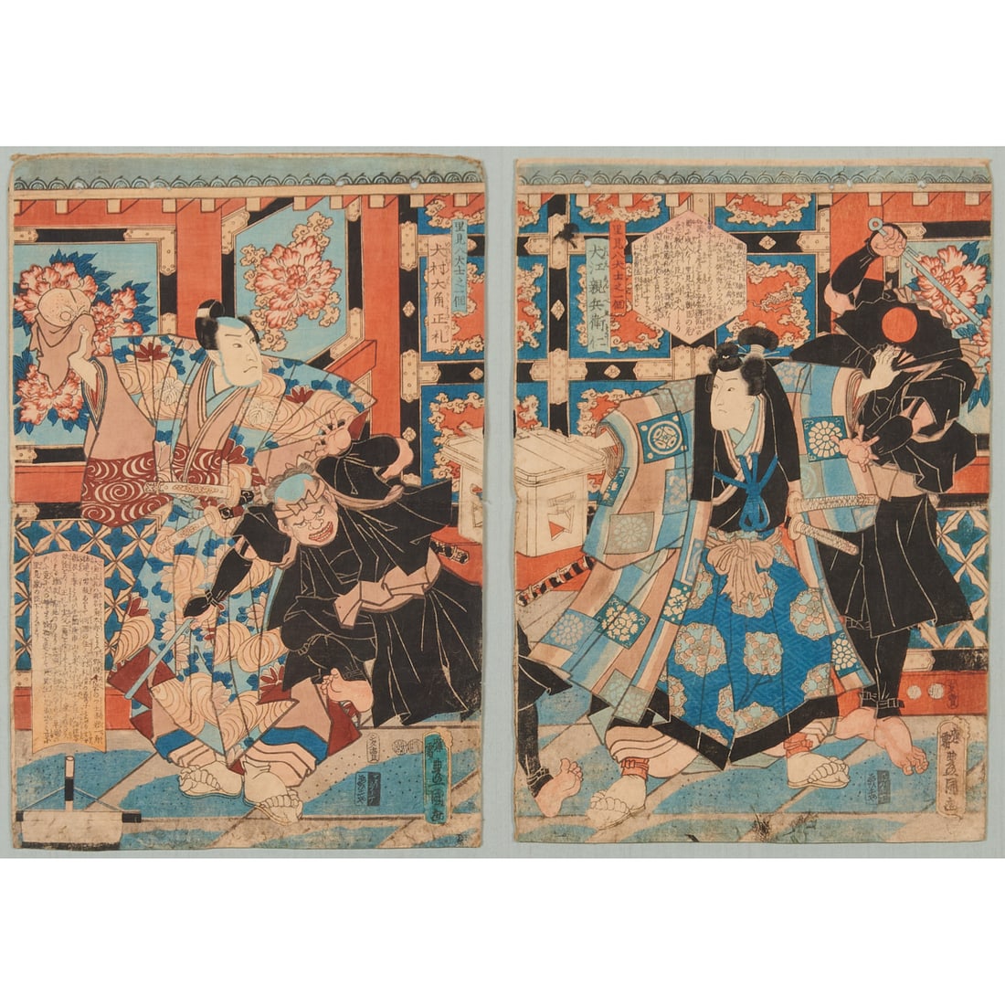 Utagawa Kunisada (Toyokuni III), Woodblock Print Diptych, 1845 (1 of 7)