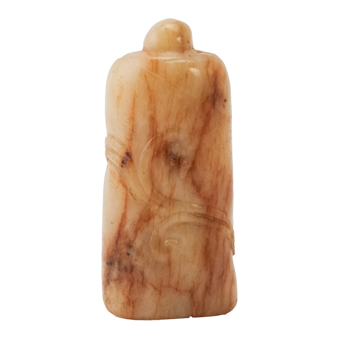 A Carved Jade â€œChi Dragon?? Bell-Form Pendant, Ming Dynasty: A Carved Jade "Chi Dragon" Bell-Form Pendant, Ming Dynasty. {L 2;x W 1;x D 7/8;inches}.Provenance: From the collection of the distinguished San Francisco collector Irving Freedenberg, known as "Bill."