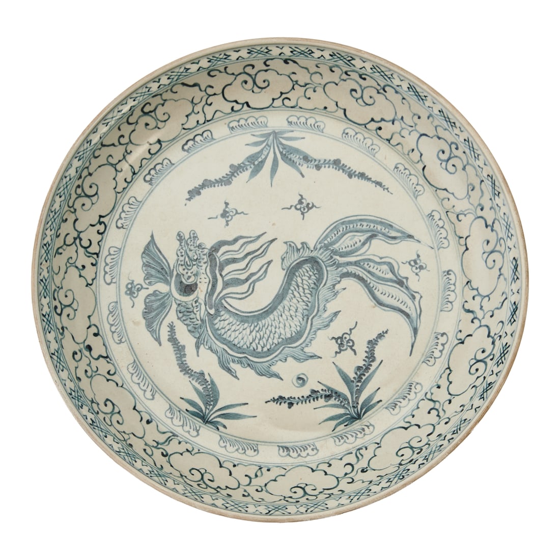 Chu Dau Ceramics Charger with Dragon-Fish Motif (1 of 4)