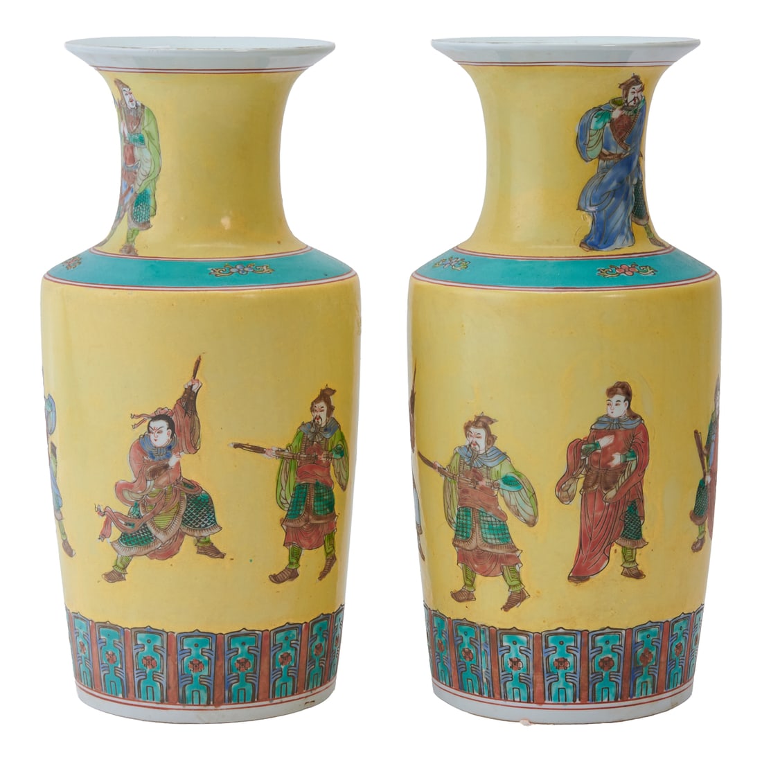 Pair of Chinese Famille June Vases, 20th Century (1 of 5)