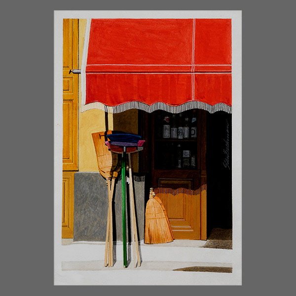 STAN BECKMAN "American Storefront" watercolor: STAN BECKMAN (American b.1931) "American Storefront". Watercolor and pencil on paper. Sight: 12.5 X 8.5 Signed along right side "Stan Beckman".