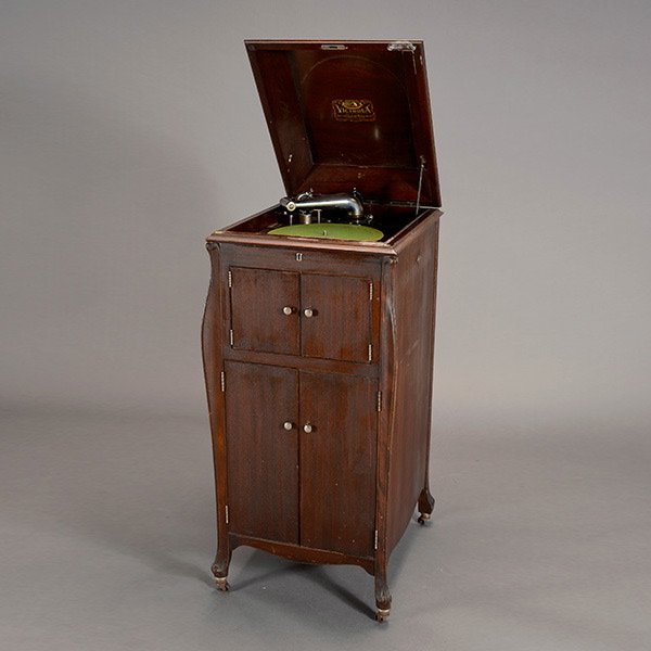 Victrola Phonograph in Mahogany Case: Victrola Phonograph in Mahogany Case {Dimensions 43 x 22 x 19 inches}