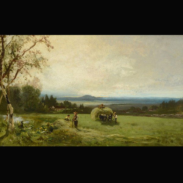 WILLIAM KEITH California Pastoral Scene Oil: WILLIAM KEITH (Californian 1838-1911) "Landscape near Vallejo, California" Oil on canvas. 14 x 23 inches. Signed l/r "W Keith".