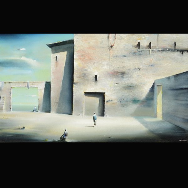 ROBERT WATSON "The Gate" 1964: ROBERT WATSON (Californian 1923-2004) "The Gate, 1964" Oil on canvas. 22 x 38 inches. Signed l/r "R Watson 64"