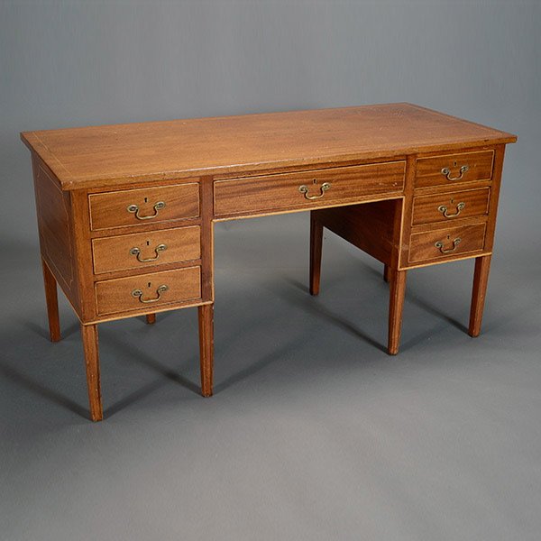 Edwardian Partner's Desk, One Side a Faux Facade: Edwardian Partner's Desk with One Side a Faux Facade {Dimensions 30 1/4 x 60 1/2 x 26 1/2 inches}
