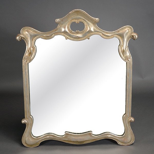 Contemporary Art Nouveau Style Silvered Mirror: Contemporary Art Nouveau Style Silvered Mirror {Dimensions 51 x 40 inches}