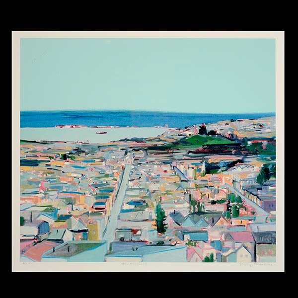 Contemporary lithograph San Francisco KONDOS: GREGORY KONDOS (American b. 1923) "San Francisco" Color lithograph on paper. 25 x 28 inches.