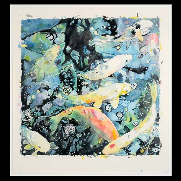 Contemporary lithograph by JOSEPH RAFFAEL: JOSEPH RAFFAEL (American b. 1933) "New Beginnings" Color lithograph on Rag paper. 28 1/2 x 28 1/2 inches. Signed l/r "Joseph Raffael" and numbered "CTP 1/6".