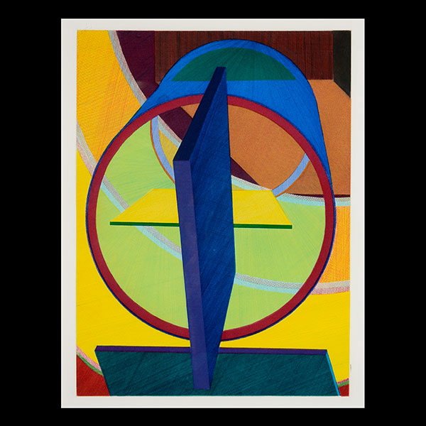 Contemporary Aquatint Print, HELD : AL HELD (American 1928-2005) "Almost There" Color aquatint on paper. 23 x 17 1/2 inches.