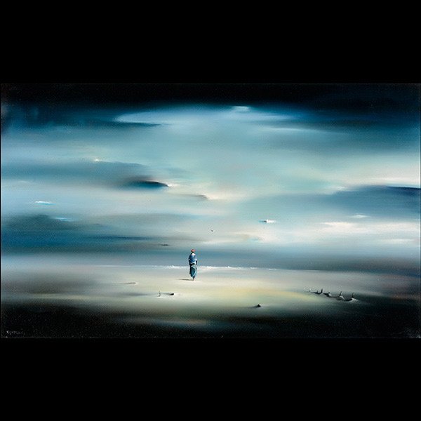 Robert Watson "The Dream" California Art: ROBERT WATSON (Californian 1923-2004) "The Dream" Oil on canvas. 36 x 22 inches. Signed l/l "R. Watson".