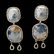 SAPPHIRE, DIAMOND, STERLING SILVER GILT EARRINGS.