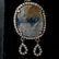 SAPPHIRE, DIAMOND, STERLING SILVER GILT EARRINGS. - 3