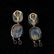 SAPPHIRE, DIAMOND, STERLING SILVER GILT EARRINGS. - 4