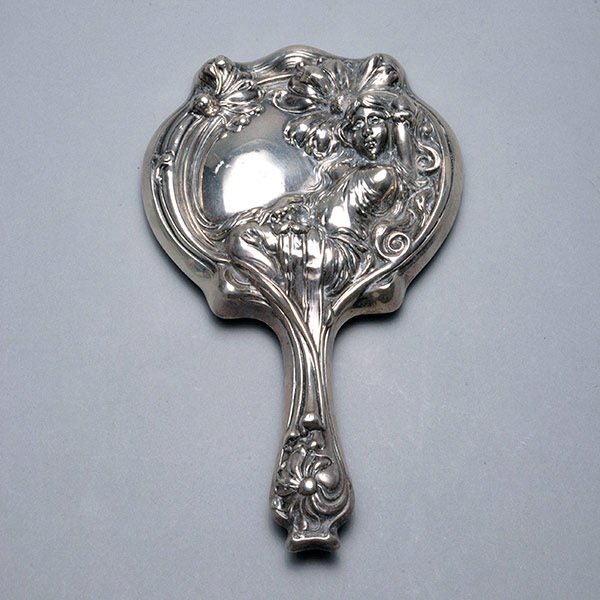 Art Nouveau Sterling Silver Hand Mirror: Art Nouveau Sterling Silver Hand Mirror {Length 10 inches}