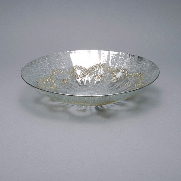 Dorothy Thorpe Sterling on Glass Circular Platter: Dorothy Thorpe Sterling Silver on Atomic Glass Circular Platter {Diameter 13 1/2 inches}