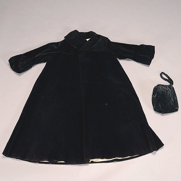 Velvet Silk Lined Opera Coat and Muff,: Velvet Silk Lined Opera Coat and Muff, with snap compartment {approximately 52 inches long}