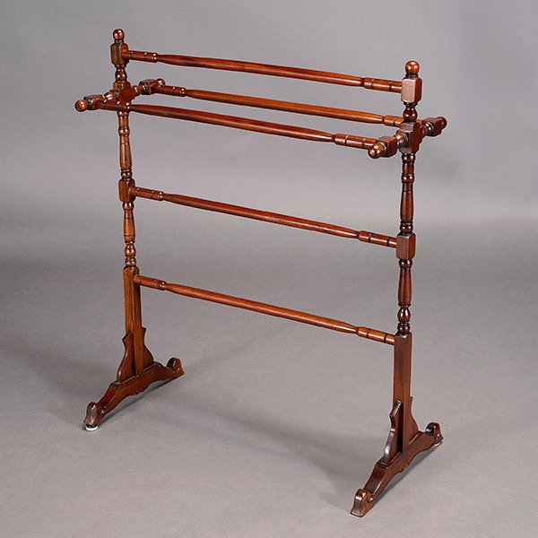 Edwardian Turned Wood Quilt Rack: Edwardian Turned Wood Quilt Rack {Dimensions 36 x 29 1/2 x 14 1/2 inches}