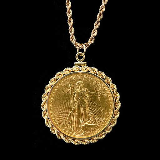 Gold penny pendant Clearance