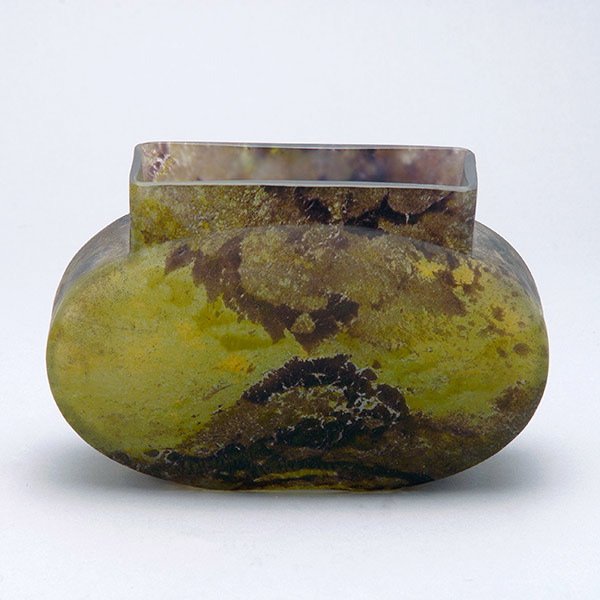 Daum Nancy Mottled Vase: Daum Nancy Mottled Vase {Height 4 1/2 inches; length 7 inches}