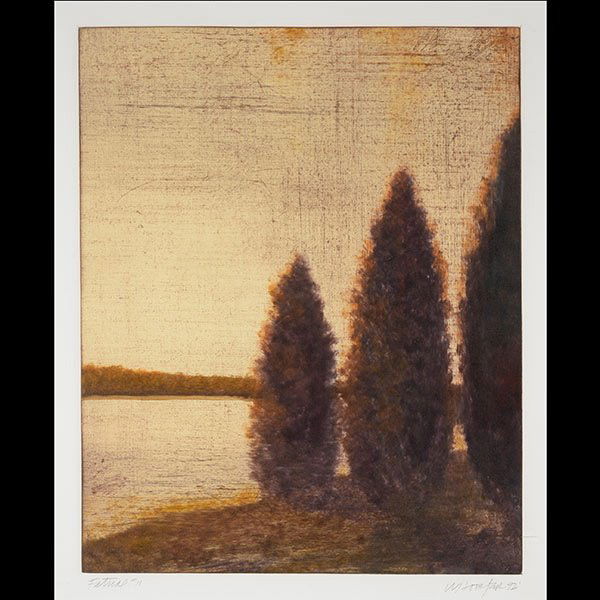 Print, Color Monotype, Contemporary : WADE HOEFER (American b.1951) "Patrial II" Color monotype on paper. 19 1/2 x 15 1/2 inches Signed and dated l/r "92" and titled l/l.