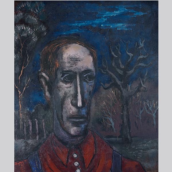 Destitute Farmer by Byron.: Destitute Farmer by Byron. 1942 oil painting, San Francisco.