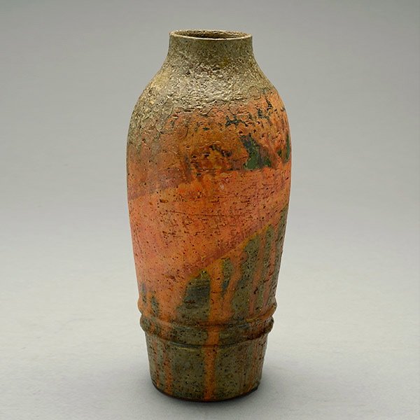 Marcello Fantoni Ceramic Vase.: Marcello Fantoni Ceramic Vase. Signed upon base. Measures approximately 10 1/2 x 4 inches.