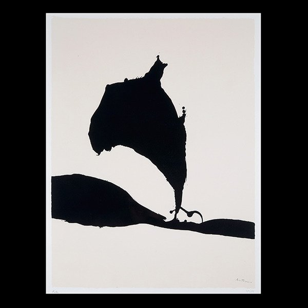 ROBERT MOTHERWELL "African Suite (No. 10)": ROBERT MOTHERWELL (American 1915 - 1991) African Suite (No. 10) 1970. Serigraph on paper. Plate: 31 1/2 x 23 1/4 inches / 80 x 59 centimeters. Signed lower left: RM. Numbered lower right: 84/150. Sign
