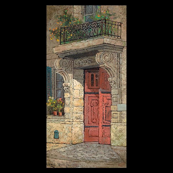 EDWIN DEAKIN "European Building" Oil on canvas: EDWIN DEAKIN (Californian 1838 - 1923) "Untitled - Old Paris" Oil on canvas. 18 x 9 inches. Signed l/l.