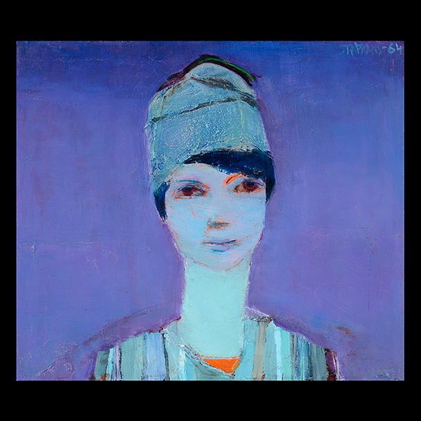 RAIMONDS STAPRANS Portrait of a Woman o/c: RAIMONDS STAPRANS (American b.1926) "Portrait of a Woman" Oil on canvas. 22 x 25 inches. Signed and dated upper left corner "Staprans 64".