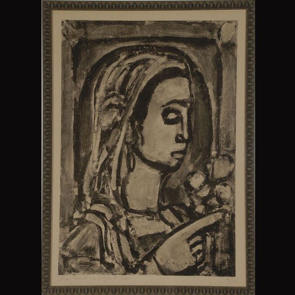 Georges Rouault "La Sibylle de Cumes" Litho: GEORGES ROUAULT (French 1871-1958) "La Sibylle de Cumes" Lithograph on paper. Image: 20.25 x 14.25 inches/ 51.4 x 36.2 centimeters. Signed & titled lower left "Georges Rouault, La Sibylle de Cumes"Num