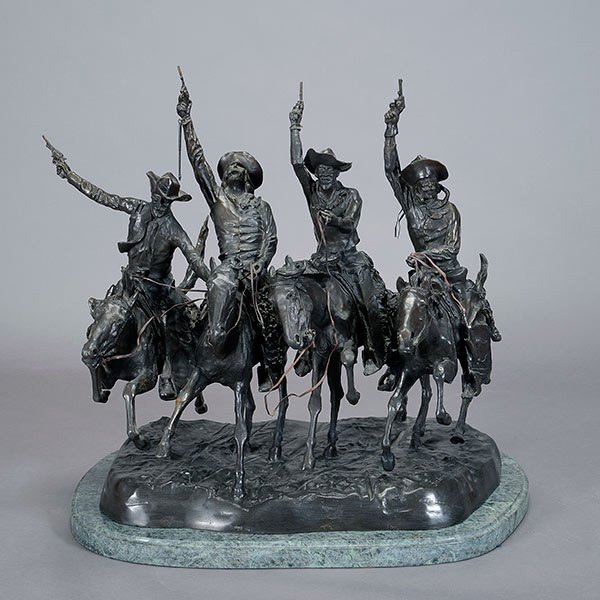 Coming Through The Rye, Frederic Remington: After Frederic Remington (American 1861-1909), Bronze Group of "Coming Through the Rye ", inscribed "Frederic Remington" {Dimensions 29 x 32 x 27 inches}