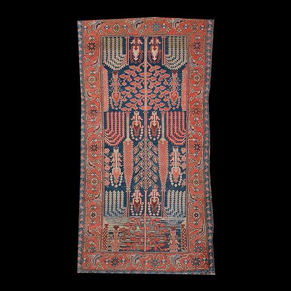 Bakhtiari Rug: 4 feet 5 inches x 6 feet 9 inches: Bakhtiari Rug {Size approximately 4 feet 5 inches x 6 feet 9 inches} [losses to guard at both ends, areas of low pile]