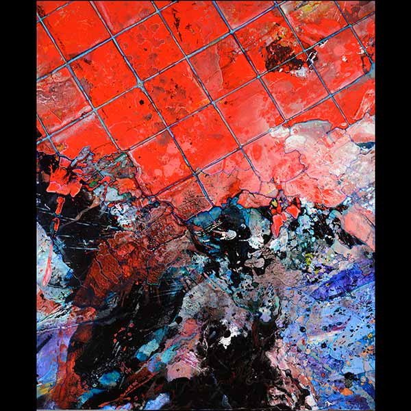KIRK PEDERSEN Abstract Urban landscape: KIRK PEDERSEN (Californian b1959) "Salome, 1988" Acrylic on canvas. 47 1/2 x 39 inches. Signed l/r and annotated verso.