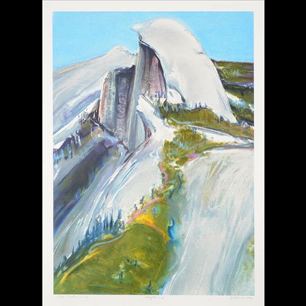 GREGORY KONDOS "Half Dome" Contemporary Print: GREGORY KONDOS (American b.1923) "Half Dome" Lithograph on paper. Sight: 23 3/4 x 16 1/2 inches. Frame: 37x 30 inches. Signed and dated l/r "1990" and numbered l/l "66/100 Centennial"